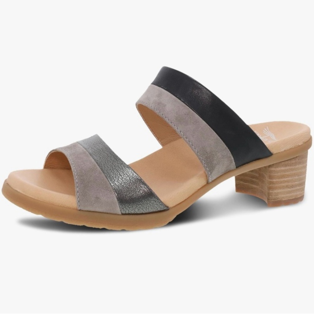 Dansko Black and Gray Mules with Versatile Style